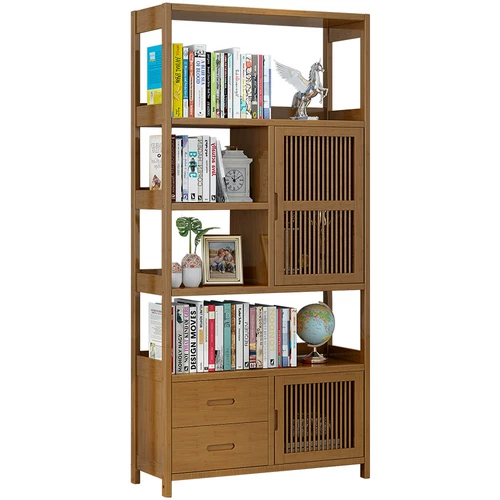 Многослойная современная и минималистичная книжная полка из натурального дерева, вместительный и большой книжный шкаф для школьников