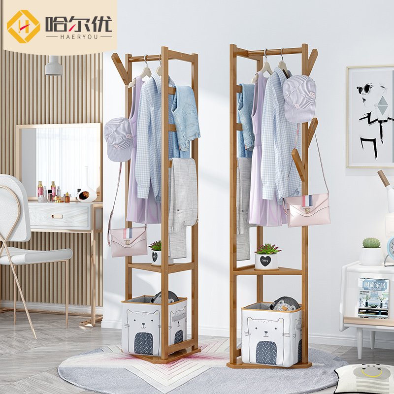 Hanger Ground Solid Wood Bedroom Triangle Minima Modern Clothes Rack Provincial Space Airwear Cap Rack Hanging Hanger Home