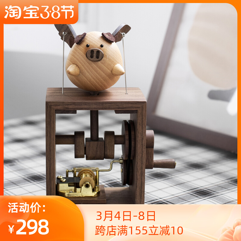 Flying Pig Octaonic Box) Gift Idea Anniversary Valentine's Day Pig Music Box Birthday Gift To Male Girlfriend