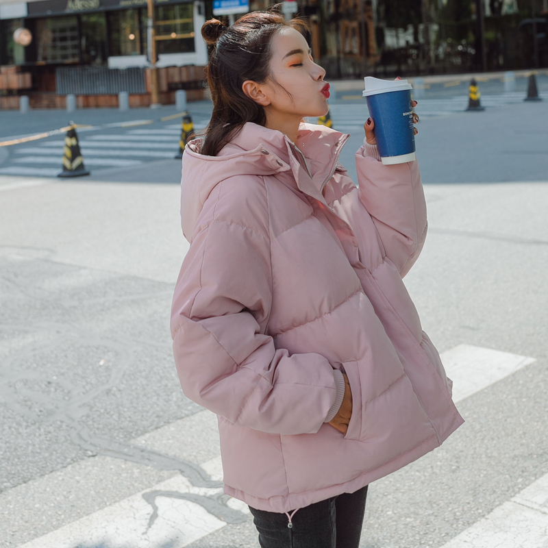 phụ nữ bông ngắn 2020 mới bông len mùa đông áo khoác in cổng gió bánh mì quần áo Hàn Quốc phiên bản của lỏng thủy triều bông quần áo