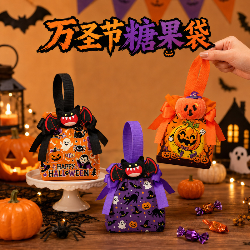 Halloween Gift Candy Bag Holiday Party Favor Tote Bag New Candy Bag Canvas Gift Bag Packaging