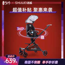 Showei little Superman walking baby artifact slipping baby artifact high landscape baby trolley super light folding can sit and lie down