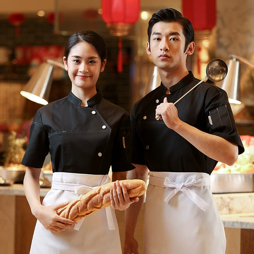 Модный летний дышащий комплект для работы для отеля, рабочая одежда, короткий рукав