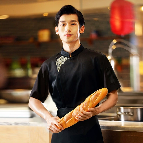 布施衣者 Китайский шеф -повар Работа для мужского отеля ресторан обратно кухня шеф -повара Работа для одежды одежды для настройки с коротким рукавом лето