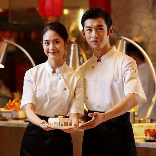 Модный летний дышащий комплект для работы для отеля, рабочая одежда, короткий рукав