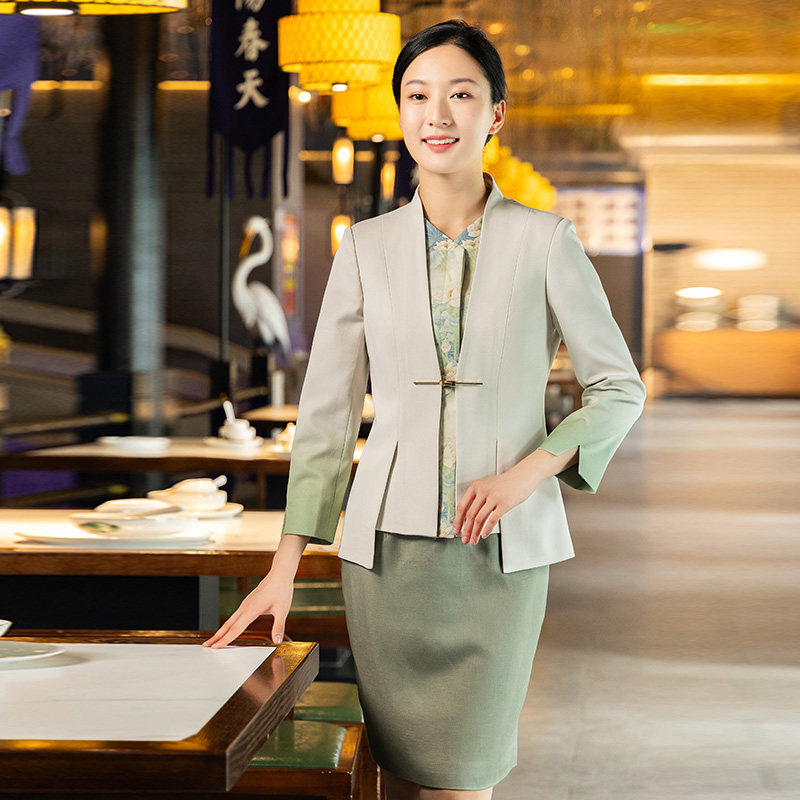 2025最新高端酒店女服务员长袖工装推荐|中式餐厅前台迎宾秋冬装定制指南-中秋礼物-淘宝好物网