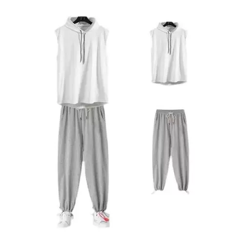 Жилет с капюшоном, футболка без рукавов, толстовка с капюшоном, штаны