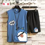 Жилет, комплект, футболка с коротким рукавом для школьников без рукавов, шорты, подходит для подростков