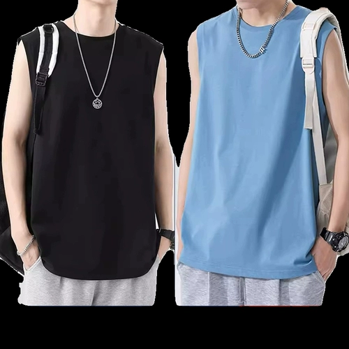 Мужской летний жилет без рукавов, белая спортивная футболка для спортзала