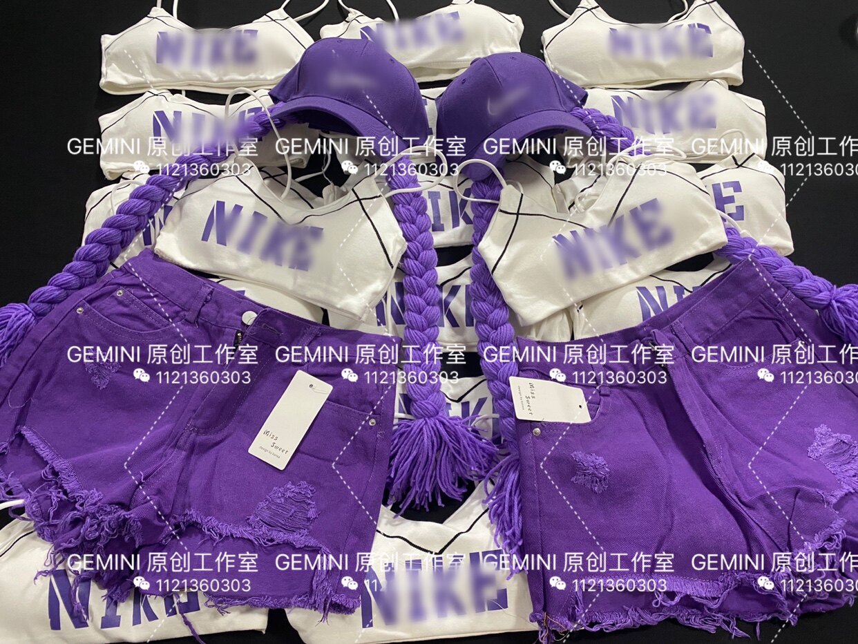 2020 Bar Dsgogo Sexy Performance Clothing Purple Denim Braid Kit Singer Dj Nightfield Lead Dance