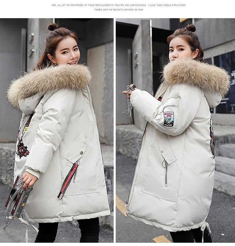 Áo chống thấm bông cho phụ nữ đất mới vá 2018 mùa đông phần giữa áo khoác cotton cotton sinh viên rộng kích thước lớn