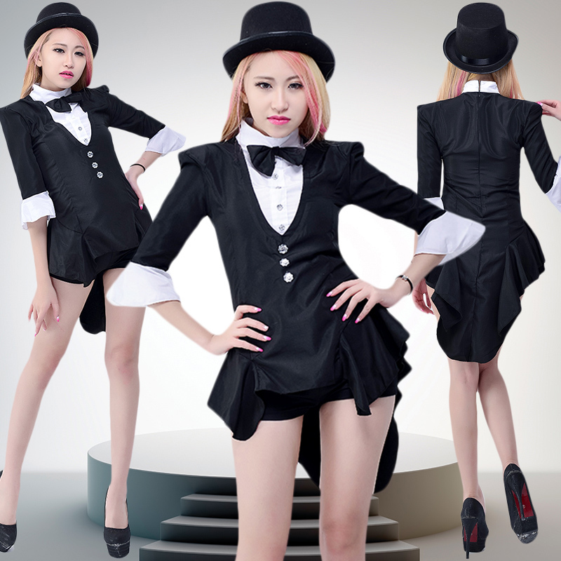 Autumn and Winter Modern Dance Hip-Hop Jazz Dance Small Suit Tailcoat Adult Female Nightclub Magic Performance Costume Autumn and Winter Modern Dance Hip-Hop Jazz Dance Small Suit Tailcoat Adult Female Nightclub Magic Performance Costume