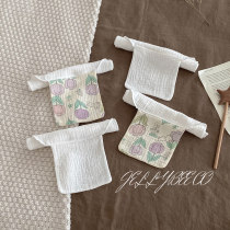 ins purple tulip childrens sweat absorbent towel pure cotton gauze baby sweat towel kindergarten mat sling baby a type