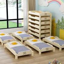 Kindergarten special single bed childrens solid wood bed early childhood education class stack bed care class small bed primary school students lunch break bed