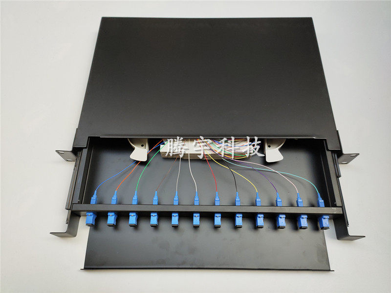 12-core ODF fiber optic distribution frame pull-out rack SC LC FC12 port 24-core fiber optic cable fusion terminal box