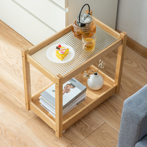 Mobile sofa side a few living room home small coffee table solid wood small tea table bedroom bedside small side a few wheeled trolleys