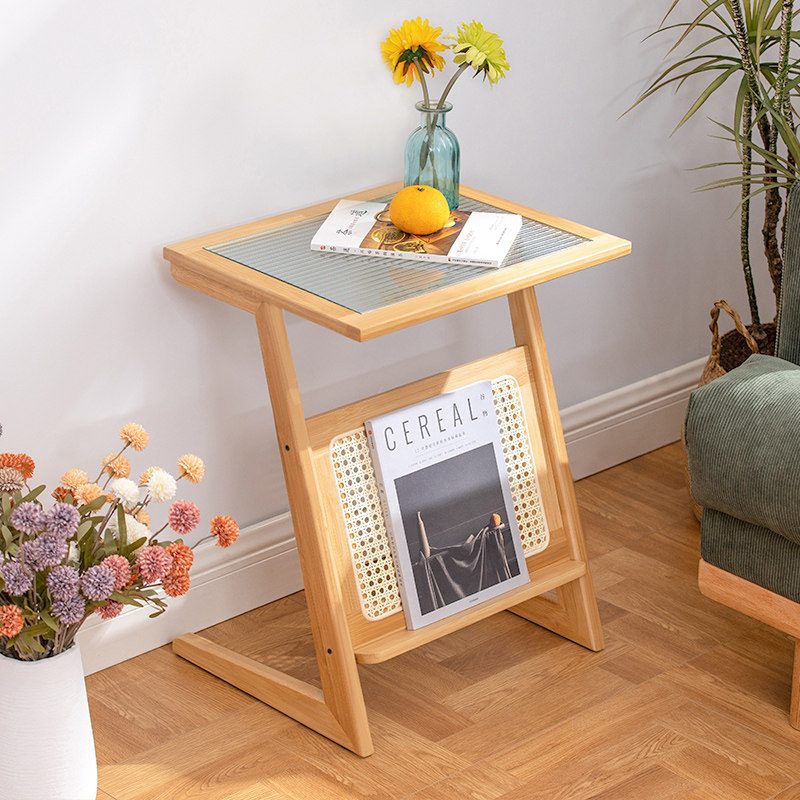 Day-style sofa edge a few living room Ideas small tea table rattan chic glass bedside table corner a few mini-ins little table