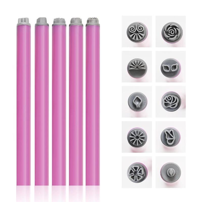 Nail Art Stamping Pen Silicone Pen Transfer Pen Personalized Nail Dotting Flower Graffiti DIY Tool 10 Pieces/Set