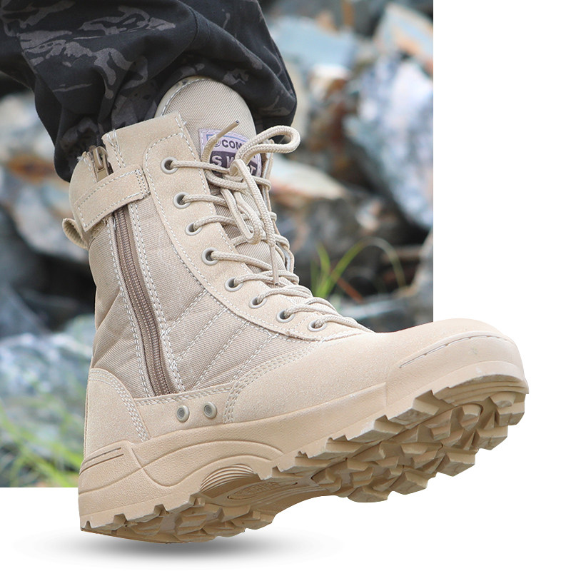 Spring and autumn American combat boots outdoor high-gang desert wear and skid climbing shoes for men and women tactical boots