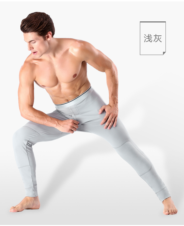 Mùa thu và mùa đông quần ấm nam phần mỏng cộng với nhung Quần dài đến đầu gối Quần ấm đầu gối quần học sinh quần dài quần màu xám nam quần bó sát cho nữ