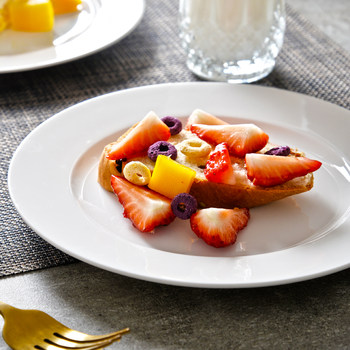Bone porcelain flat plate ceramic household breakfast plate
