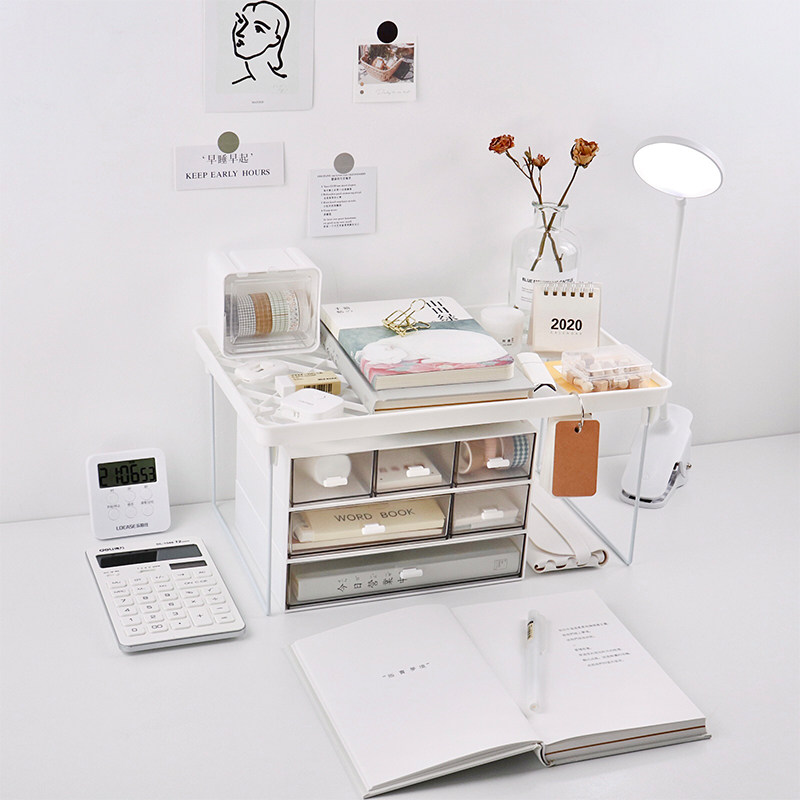 Desktop shelves in teenage maidens can overlap multilayer storage frame small debris desk storage rack