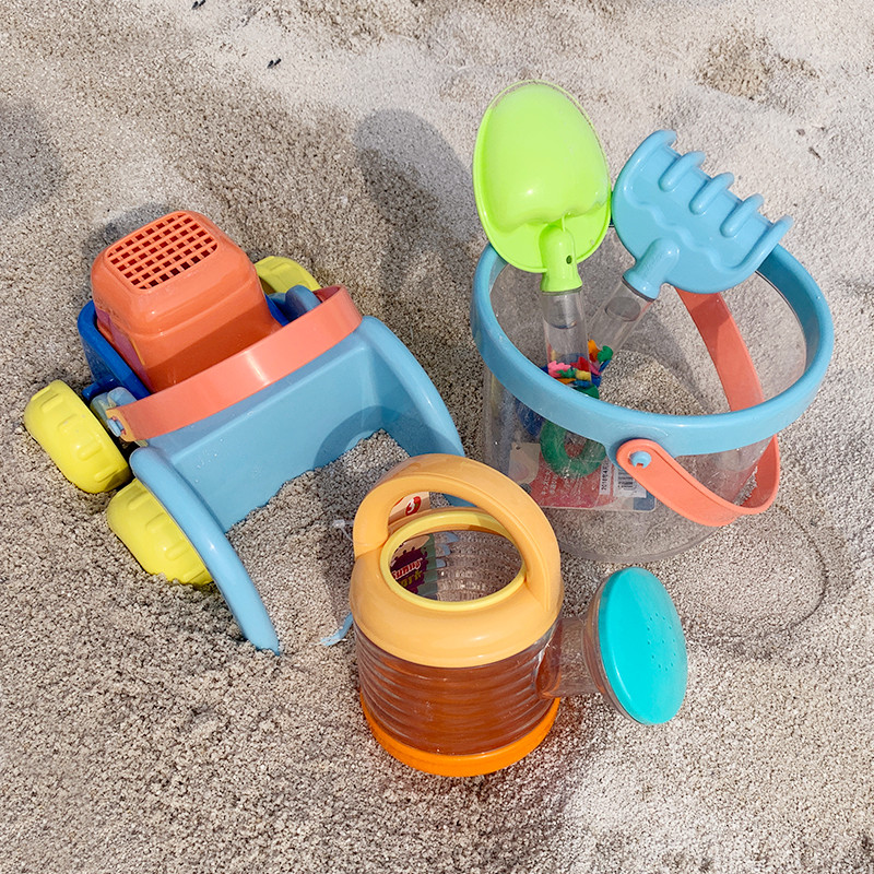 Japanese royal family transparent sand digging tool toy shovel sand rake shower bucket water truck water gun set combination