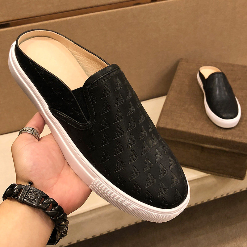 Official Net Joint Lidena Manny Baotou Semi Slippers Men's Casual Genuine Leather Baotou Cold Tug Small White Shoes Men