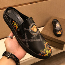 Medusa print summer cool shoes mens non-slip trend Net Red mens Baotou lazy wearing half slippers men