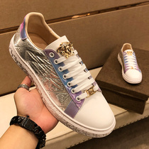 Official website flagship store beauty head wasaqi white shoes men 2021 Medusa lace casual relief bottom Tide mens shoes