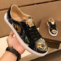 Meidu flagship store mens shoes new 2021 spring printed small white shoes mens tide shoes wild mens board shoes