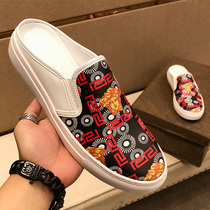 Medusa printed half slippers mens summer light pedal lazy people wear half slippers mens youth bag slippers