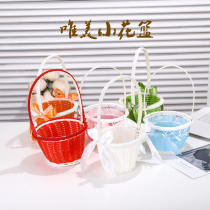 Flower boy flower basket candy wedding decorations with hand gift basket wedding supplies household ornaments basket fruit basket