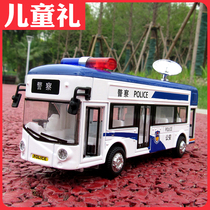 Boy toy car model alloy police car simulation car return force puzzle children bus bus large size car 61