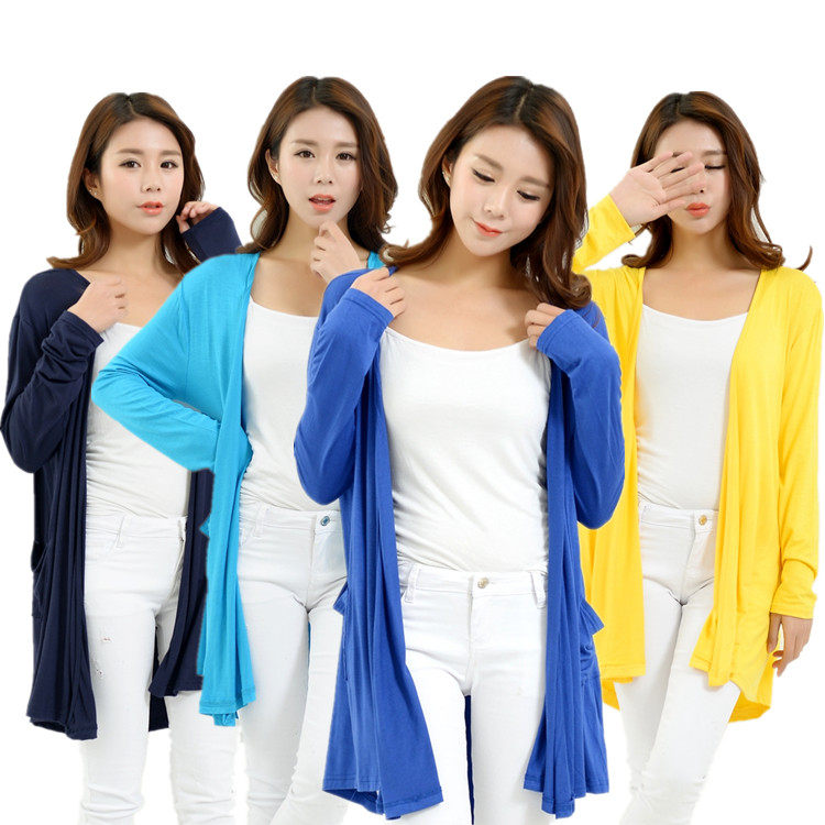 Plus fat plus size Korean version cardigan modal mid-length version fat mm female large size sunscreen clothing 200 catties air-conditioning shirt