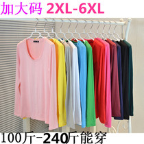 Lady Autumn Winter Lady Loose Weight mm200 Catty Blouse Blouse Single Piece Thin model Modale cotton gats up for overweight lingerie