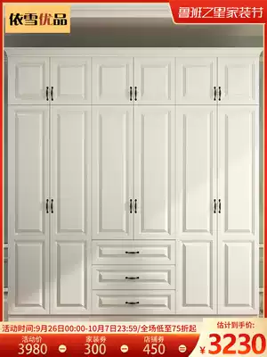 European bedroom six door wardrobe combination four door assembly wardrobe simple modern cloakroom storage American custom