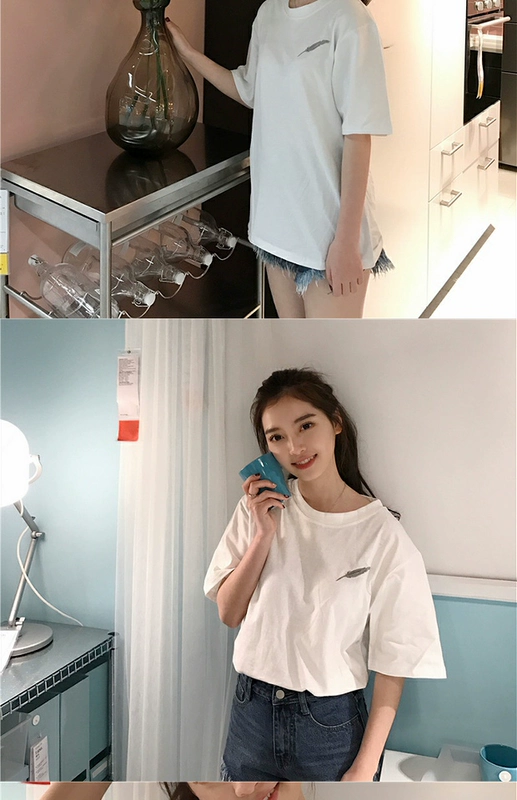 9,9 nhân dân tệ quần áo xử lý giải phóng mặt bằng phiên bản Hàn Quốc của mùa hè mới chín chín giảm béo áo thun trắng tay ngắn rộng
