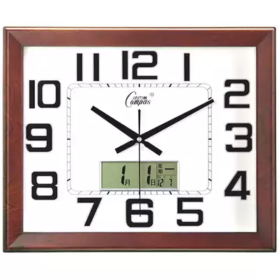 Kangba living room hanging clock silent bedroom office hanging table simple calendar clock household quartz clock calendar