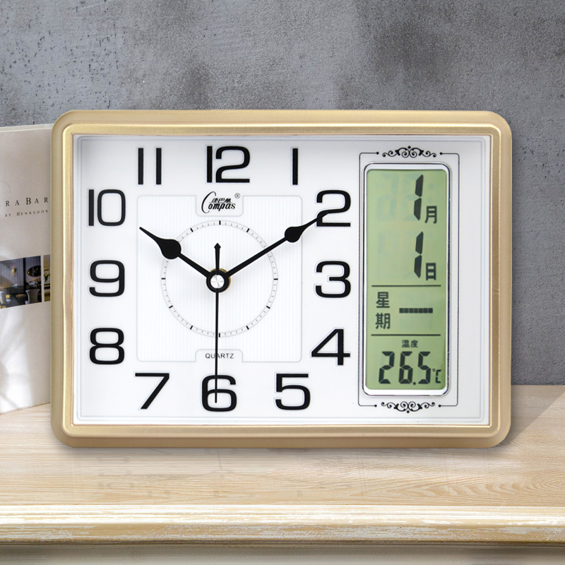 Kangba Silk perpetual calendar desk clock Living room bedroom silent calendar Desktop electronic watch clock with temperature desktop clock