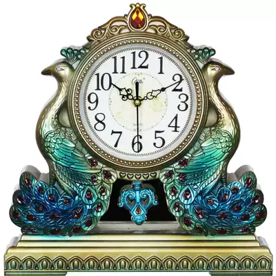 Kangba Si swing table clock wall clock two-use living room large table clock European retro creative mute quartz clock ornaments