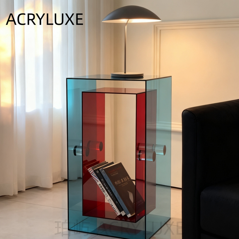 Acrylic Transparent Bedside Table, Light Luxury, Simple and Modern, Trendy Small Bedside Storage Cabinet, Bedroom Side Table Storage Cabinet
