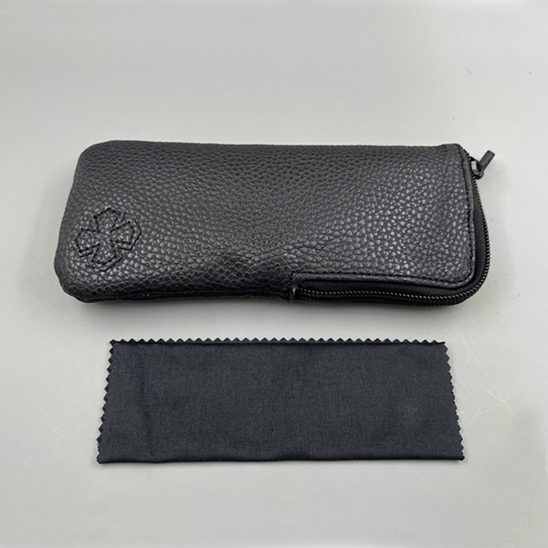 Retro Wallet Zipper Portable Glasses Case Anti-Pressure Myopia Glasses High-End Soft Leather Bag Sunglasses Storage Bag