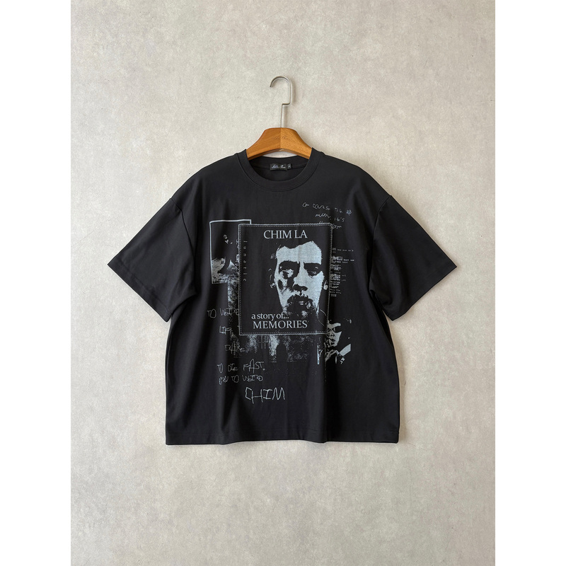H1C Punk Portrait* Vintage Print 235g Sorona Boxy Short Sleeve Cool and Comfortable/Short and Wide Fit H1C Punk Portrait* Vintage Print 235g Sorona Boxy Short Sleeve Cool and Comfortable/Short and Wide Fit