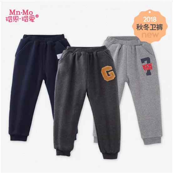 恩 2018 quần bé trai mới, quần ấm cho trẻ em mùa thu và mùa đông cộng với quần nhung dày cho bé trai