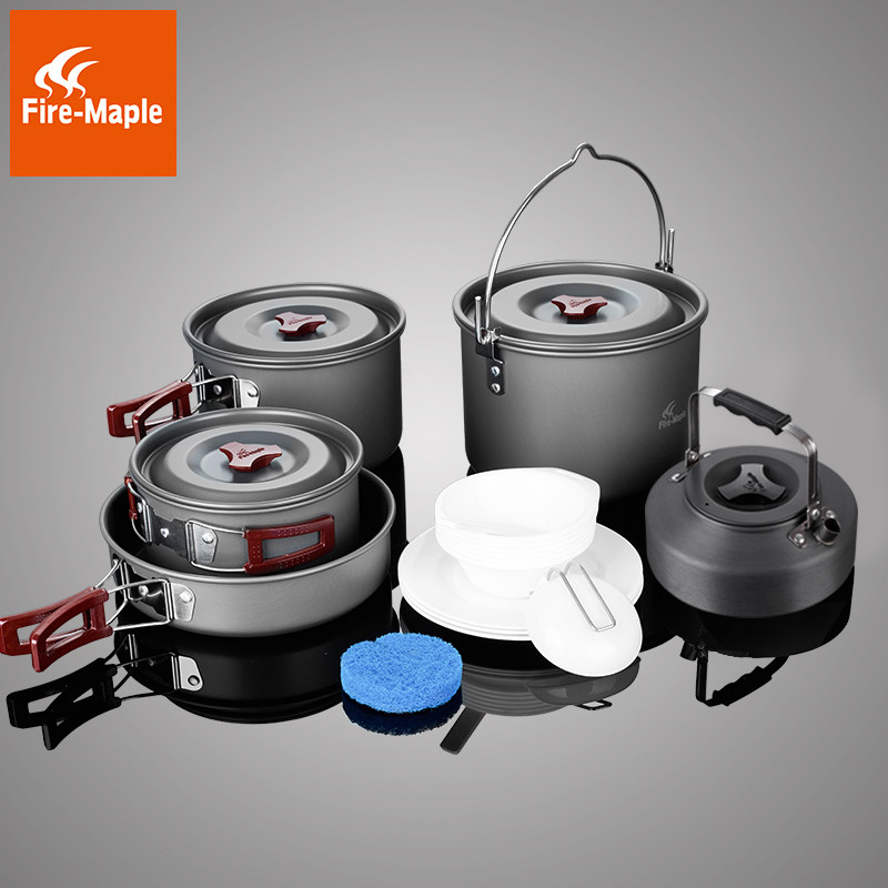 Fire maple FMC-212 outdoor 6-7 people camping picnic party Portable set pot teapot frying pan storage net