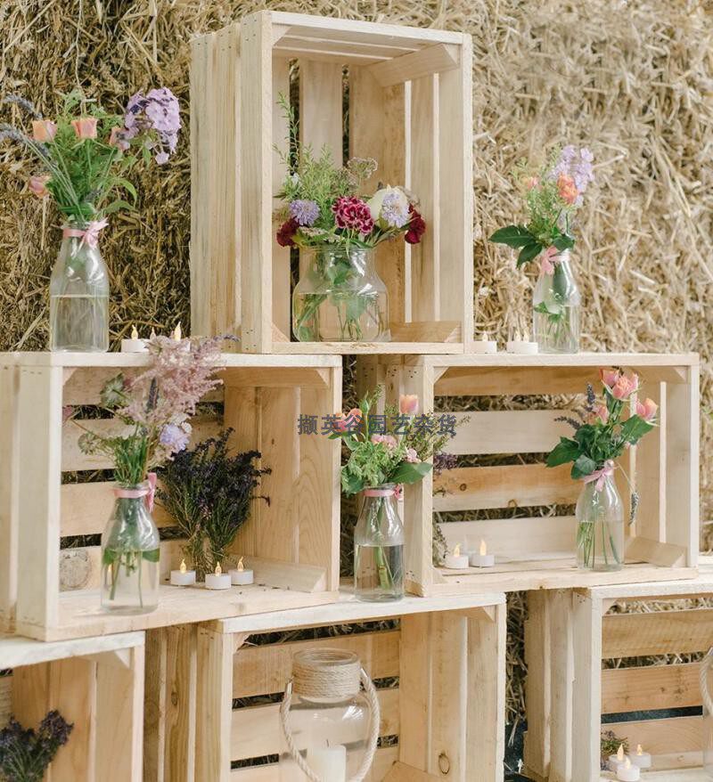 Japanese-style grocery garden storage old crates solid wood boxes shoes and hats wine cabinets window shelves display display