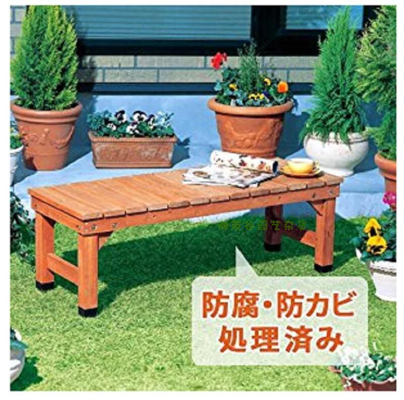 Outdoor garden bench bench solid wood preservative wood flower stand Japanese courtyard Japanese single export Japanese low stool rack