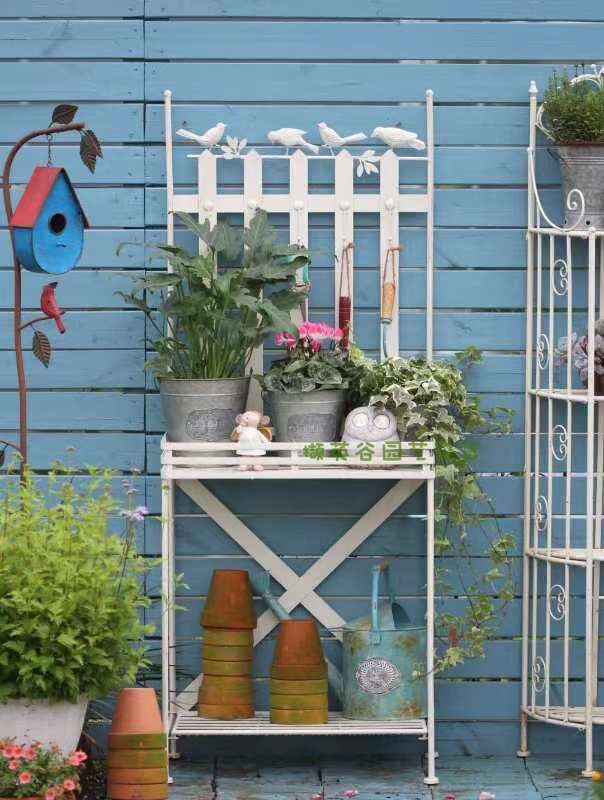 Outdoor garden method Grocery Iron Art Flower Racks Terrace Patio Multi-Meat Shelve Multilayer Hooks High storage floor shelves