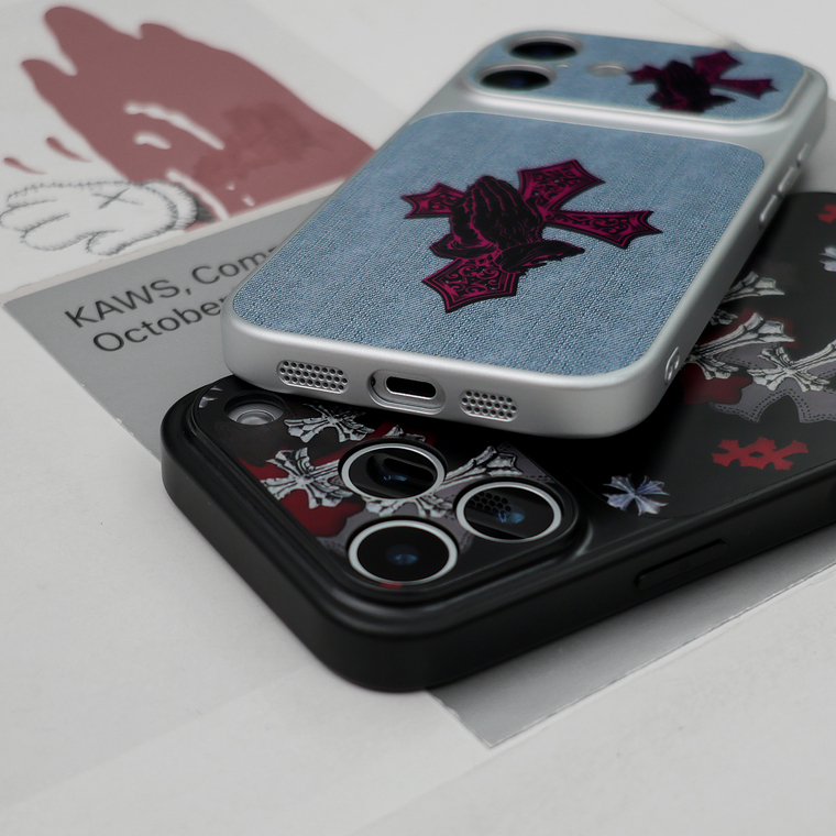 Gothic Crosses & Praying Hands iPhone Case